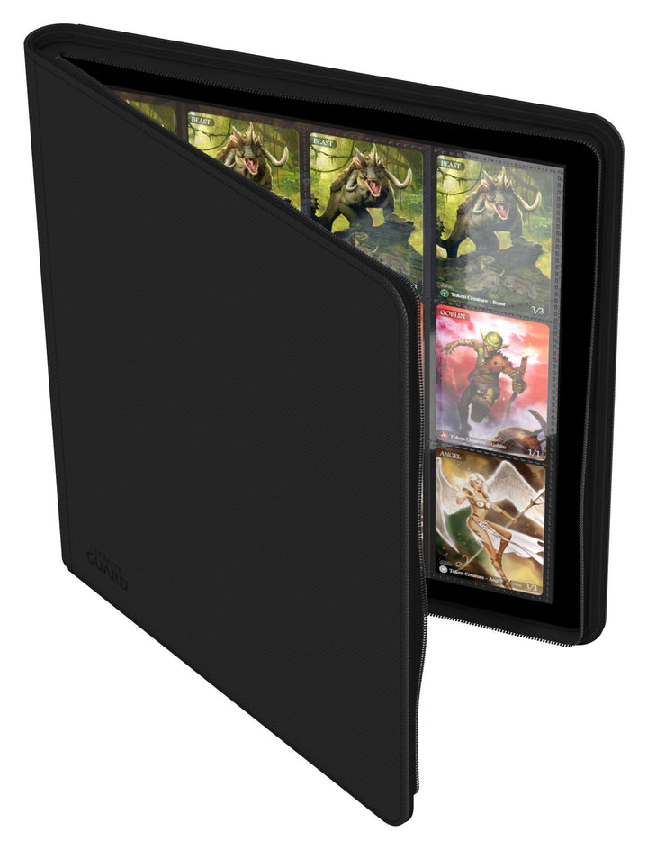 12-Pocket QuadRow ZipFolio XenoSkin Black (480 Cards)