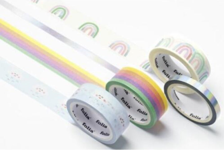 Washi Tape 4er Set 3x15mm x 5m +1x 5mm x 5m Rolle