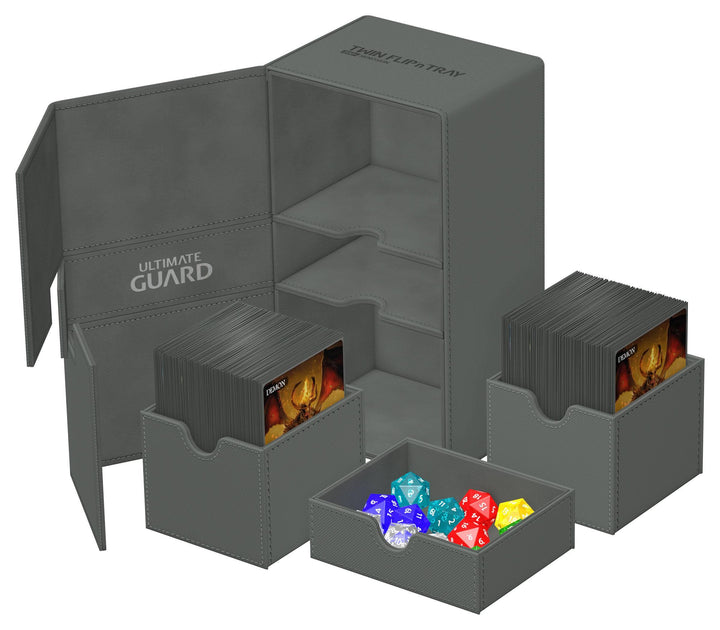 Ultimate Guard Twin Flip`n`Tray 200+ XenoSkin Monocolor Grau