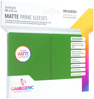 Gamegenic - Matte Prime - Kartenhüllen - Standardgröße (100) - Grün/Green