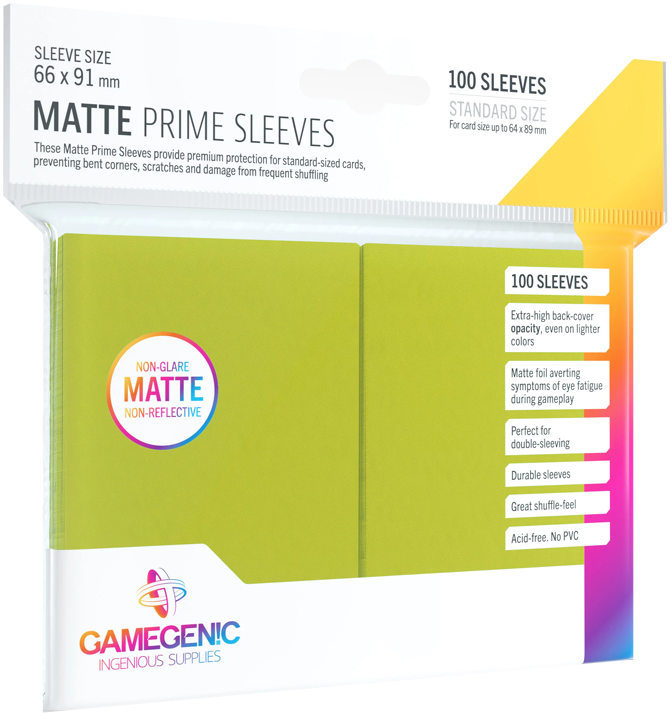Gamegenic - Matte Prime - Kartenhüllen - Standardgröße (100) - Hellgrün - Light Green