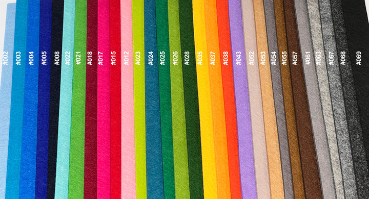 10er Set Filzbänder | Rohlinge 30x2,5x0,3cm | Arbeitsmaterial | Bänder für Schlüsselanhänger in 30 verschiedenen Farben | verschiedene Sets