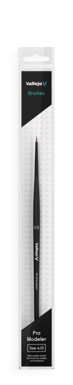 Vallejo - Pro Modeler - Natural Hair Round Brush - Size 4/0
