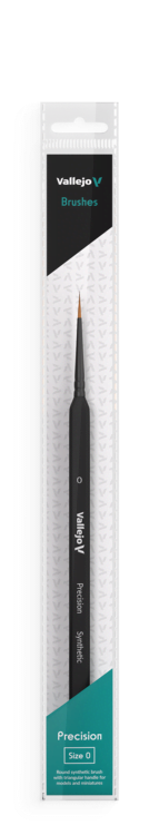Vallejo - Precision - Round Synthetic Brush, Triangular Handle - Size 0