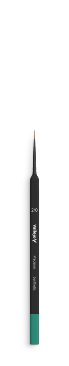 Vallejo - Precision - Round Synthetic Brush, Triangular Handle - Size 2/0