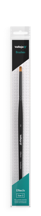 Vallejo - Effects - Flat Rectangular Synthetic Brush - Size 2
