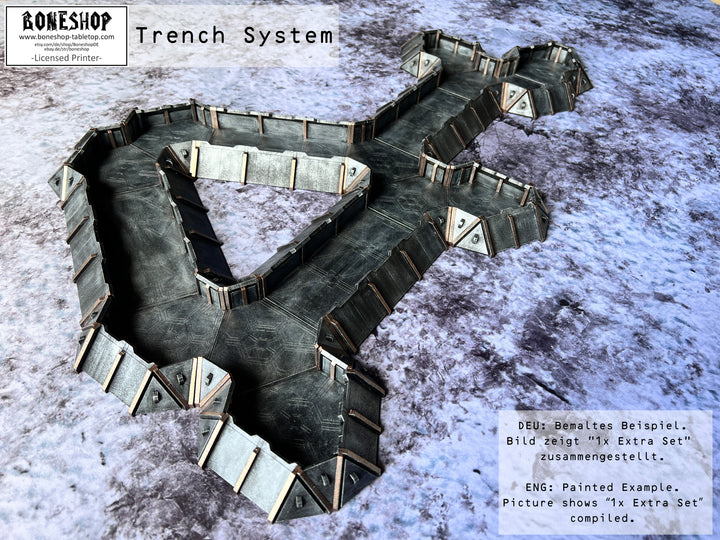 Grabensystem Tabletop Gebäude Gelände - Scifi Landschaft