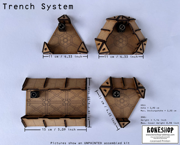 Grabensystem Tabletop Gebäude Gelände - Scifi Landschaft