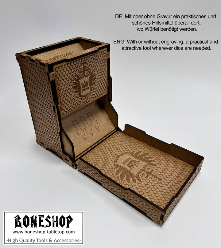 Faltbarer Würfelturm - Platzsparend, Günstig, personalisierbar und Hochwertig