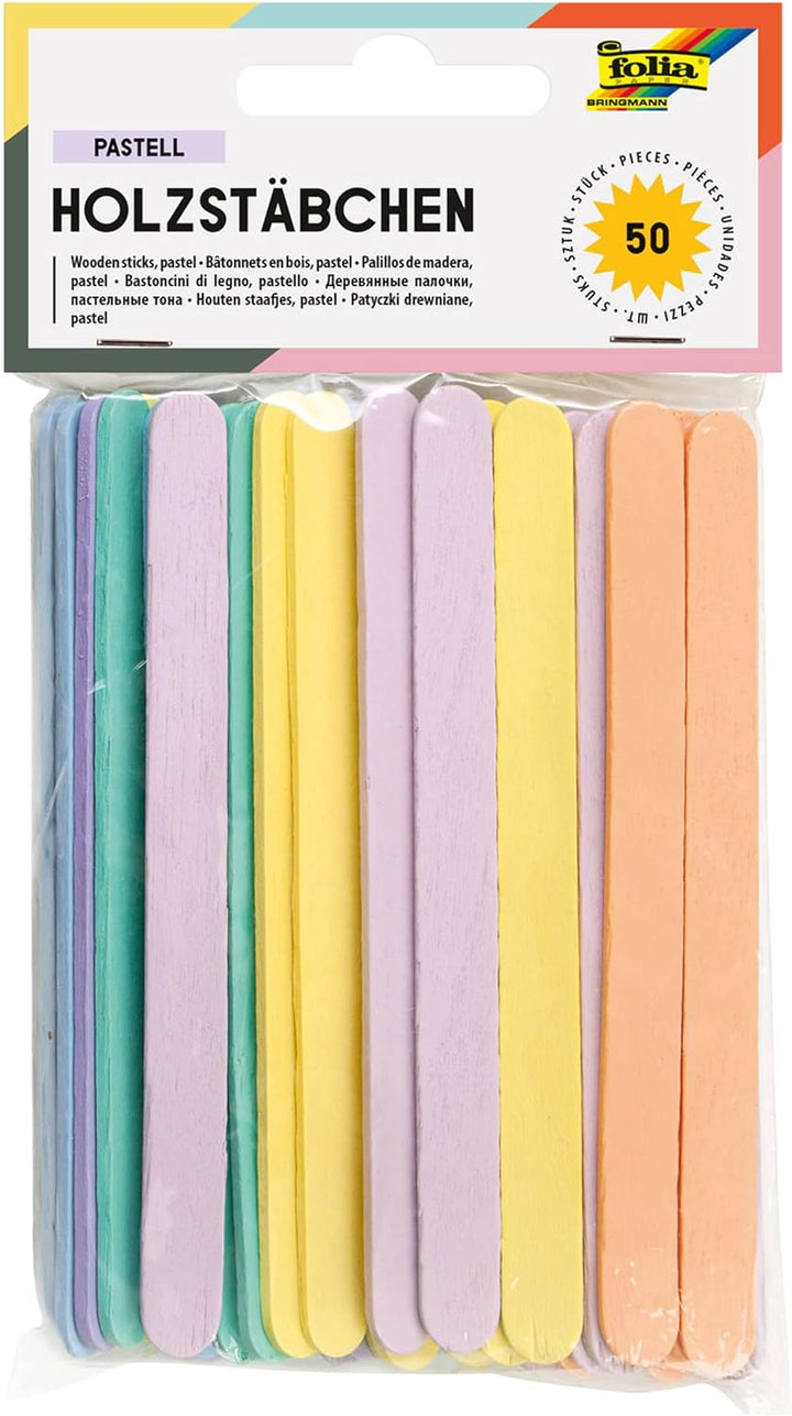 Holzstäbchen Pastell