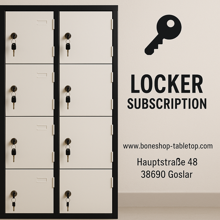 Boneshop Schließfach buchen – sichere Lagerung für Warhammer & Magic Karten