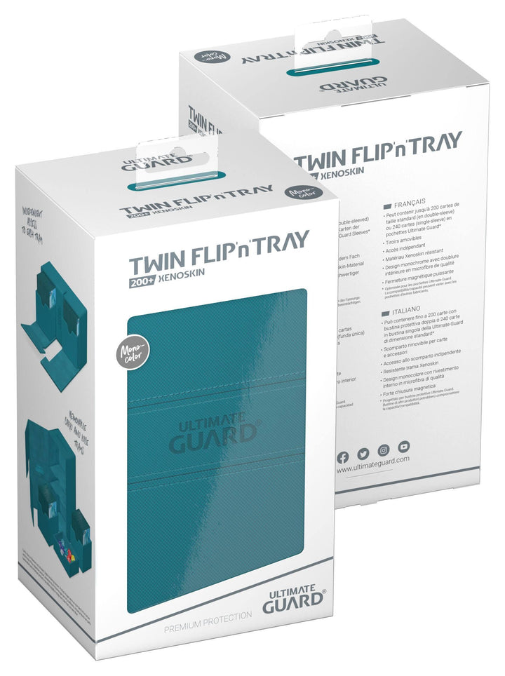Ultimate Guard Twin Flip`n`Tray 200+ XenoSkin Monocolor Petrolblau
