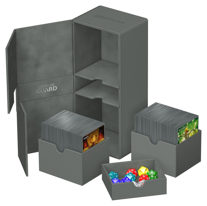 Ultimate Guard Twin Flip`n`Tray 266+ Xenoskin Grau / Grey