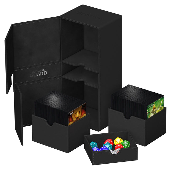 Ultimate Guard Twin Flip`n`Tray 266+ Xenoskin Schwarz / Black