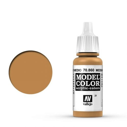Vallejo Model Color: 021 Mittlere Hautfarbe (Medium Fleshtone), 17 ml (860)