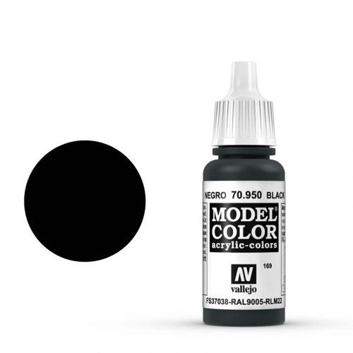 Vallejo Model Color: 169 Signalschwarz (Black), 17 ml (950)