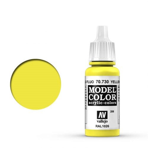 Vallejo Model Color: 206 Leuchtgelb (Yellow Fluo), 17 ml (730)