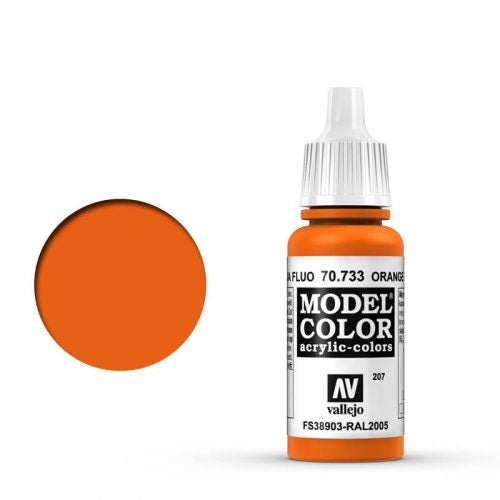 Vallejo Model Color: 207 Leuchtorange (Orange Fluo), 17 ml (733)