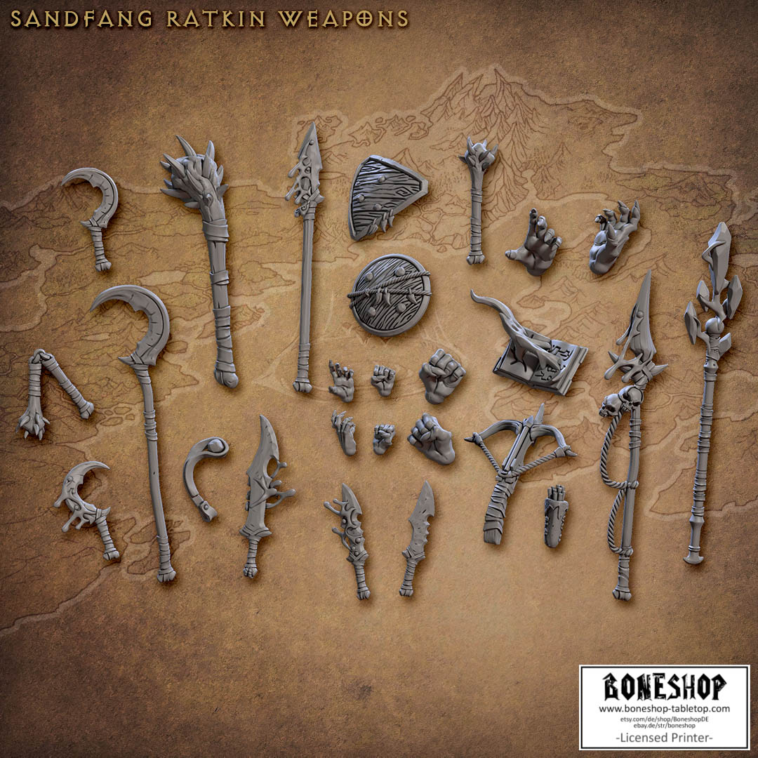 Sandfang Ratkins „Standalone Weapons & Hands" 28mm-35mm | RPG | Boneshop