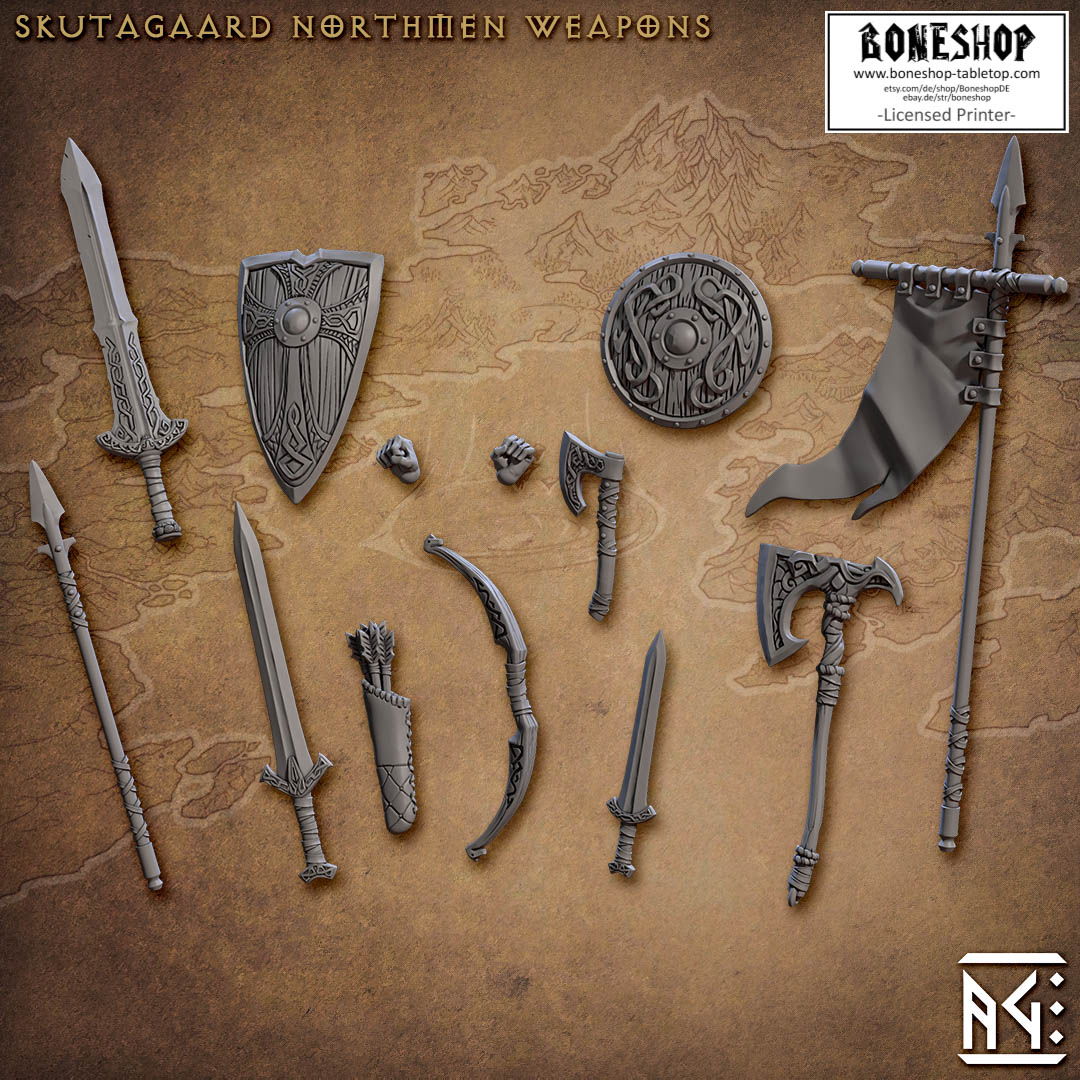 Northmen Saga „Standalone Weapons & Hands" 28mm-35mm | RPG | Boneshop