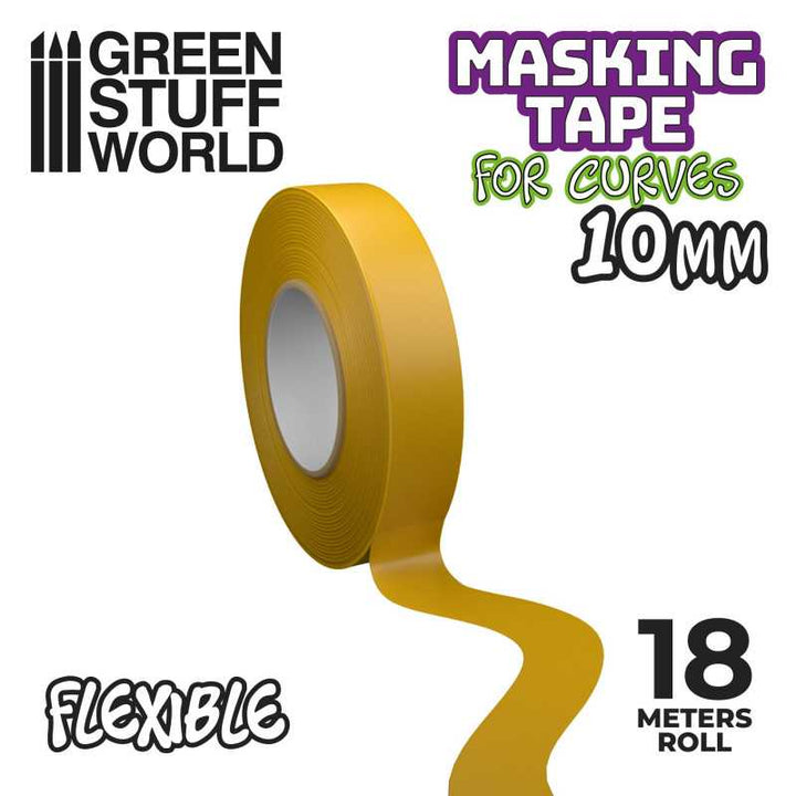 Green Stuff World - Flexible Masking Tape for Curves - 10mm - 18m lang