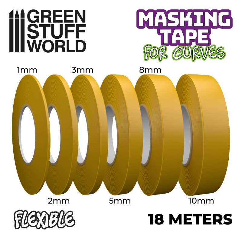 Green Stuff World - Flexible Masking Tape for Curves - 10mm - 18m lang