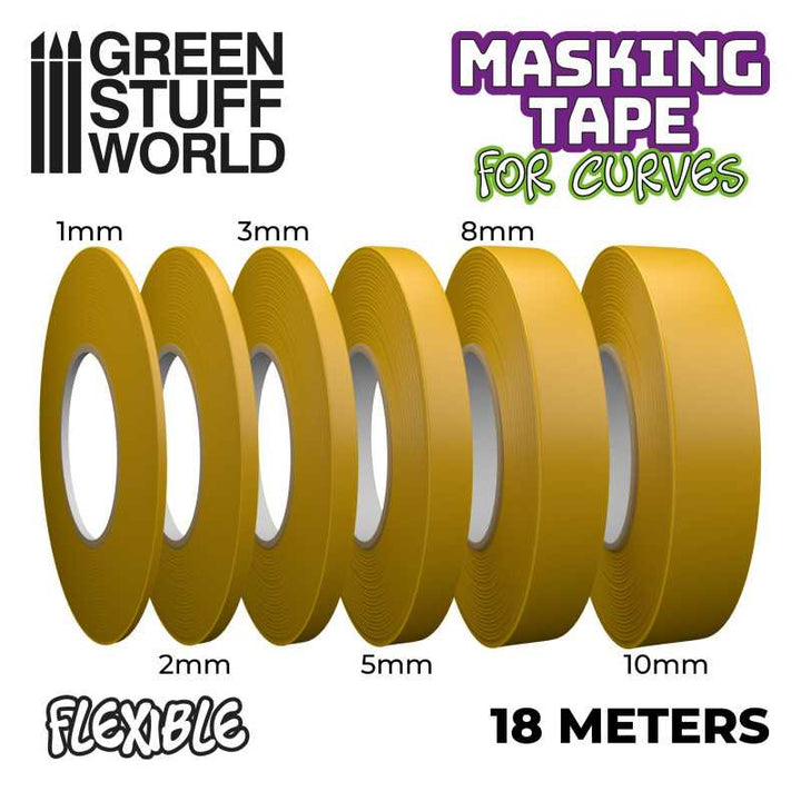 Green Stuff World - Flexible Masking Tape for Curves - 2mm - 18m lang