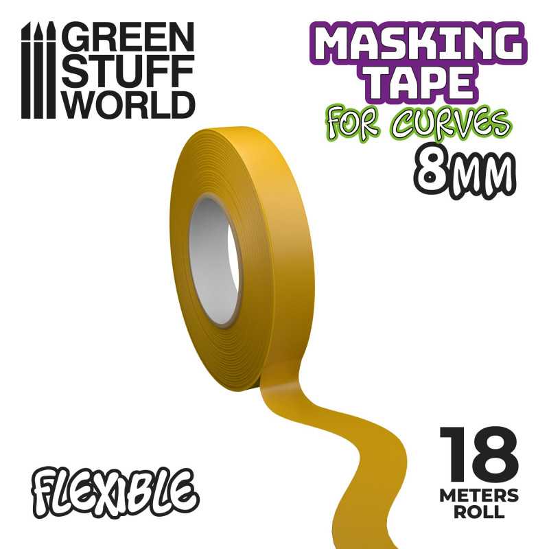 Green Stuff World - Flexible Masking Tape for Curves - 8mm - 18m lang