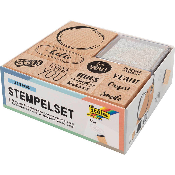 Stempelset mit 2 Stempelkissen verschiedene Motive