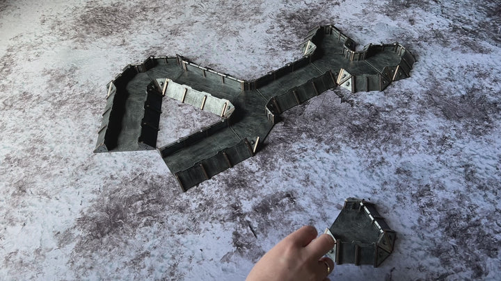Grabensystem Tabletop Gebäude Gelände - Scifi Landschaft