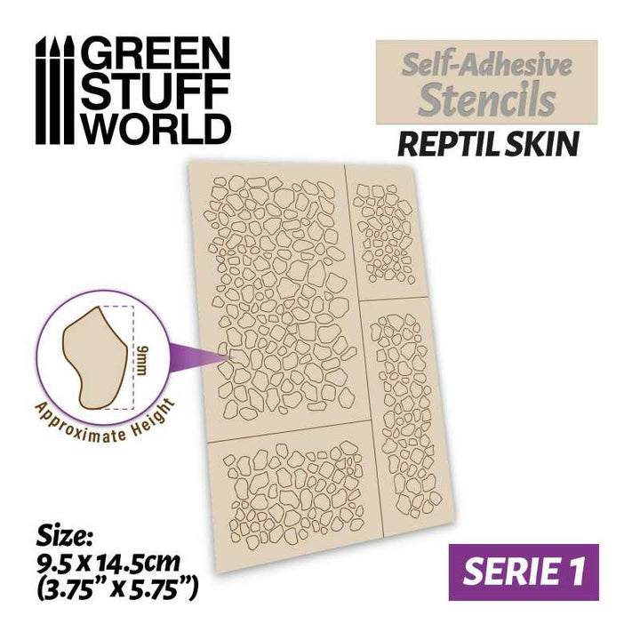 Green Stuff World - Selbstklebende Schablonen - Reptilienhaut - Self-adhesive stencils - Reptil skin