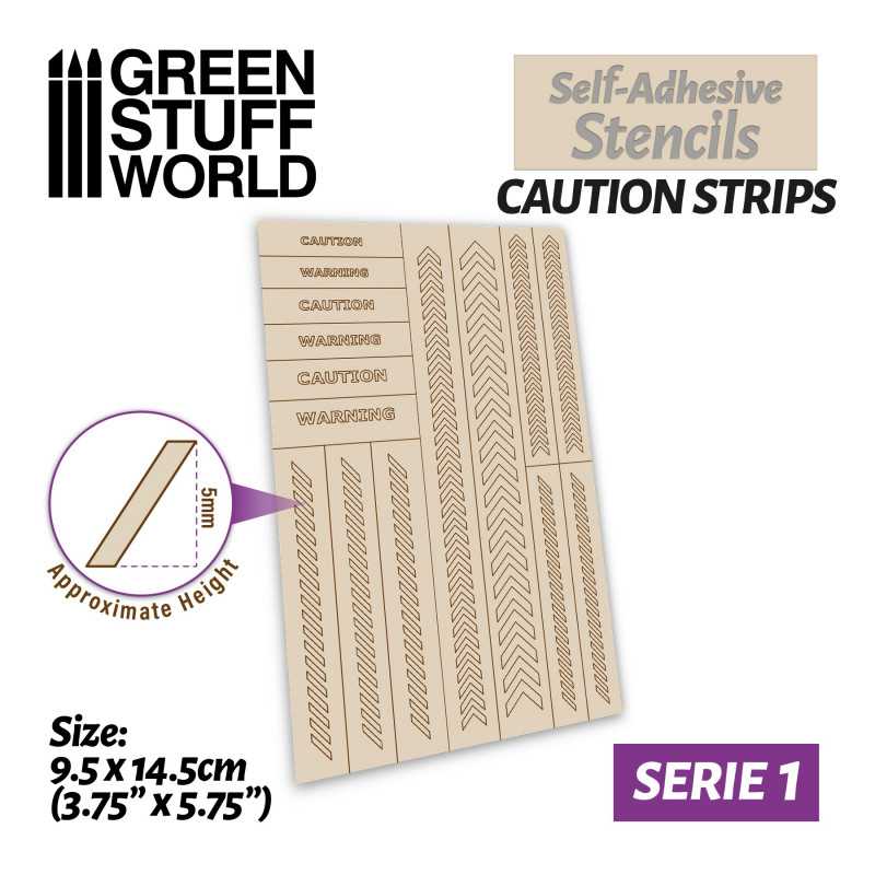 Green Stuff World - Selbstklebende Schablonen - Vorsichtsstreifen - Self-adhesive stencils - Caution Strips