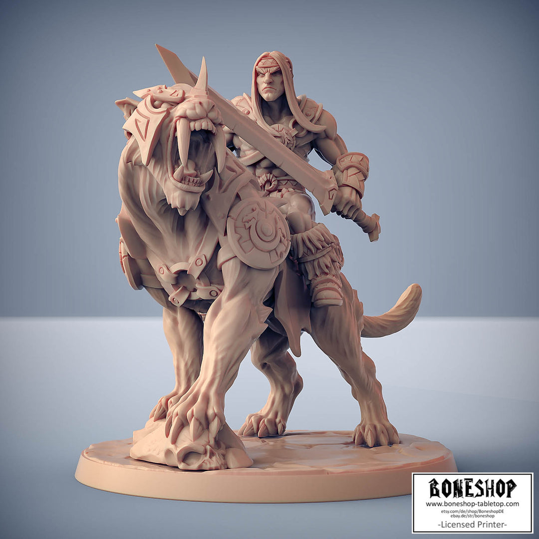 Dragonpeak Barbarians „Smilodon Rider A V1“ 28mm-35mm | Boneshop