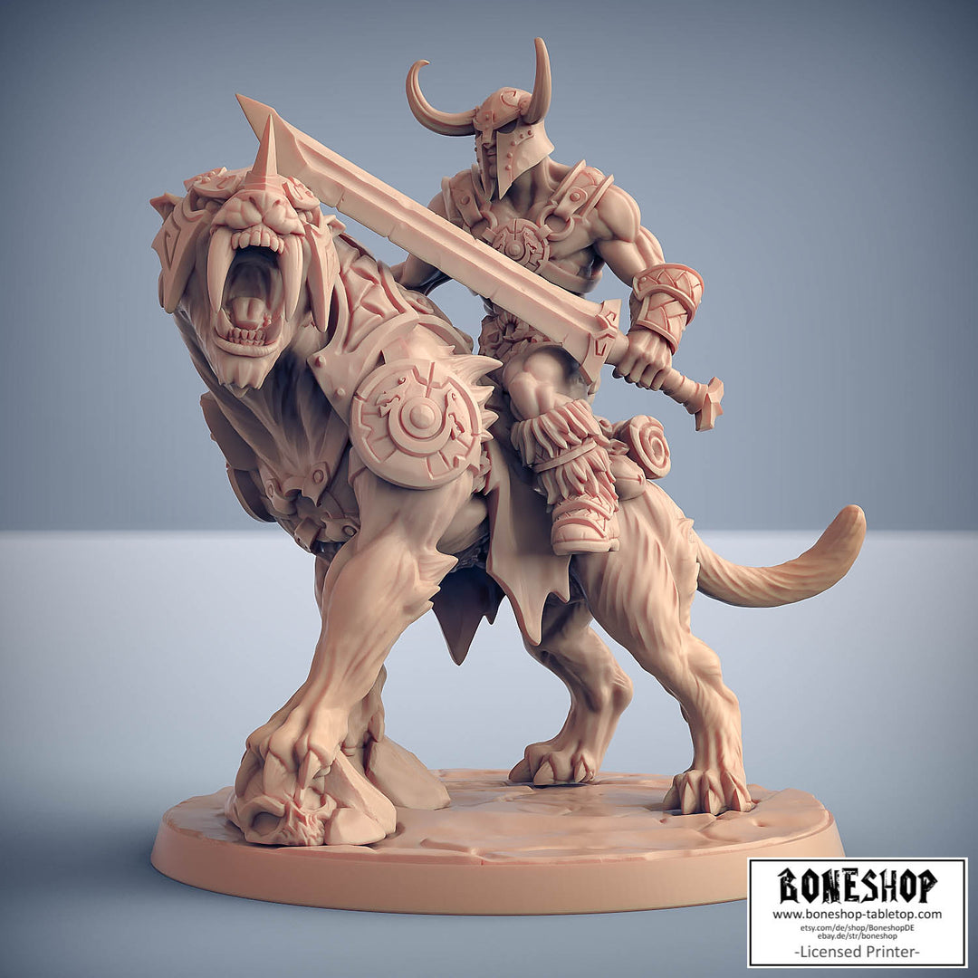 Dragonpeak Barbarians „Smilodon Rider A V2 (helmet)“ 28mm-35mm | Boneshop