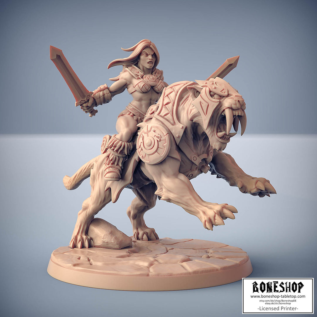 Dragonpeak Barbarians „Smilodon Rider C V1“ 28mm-35mm | Boneshop