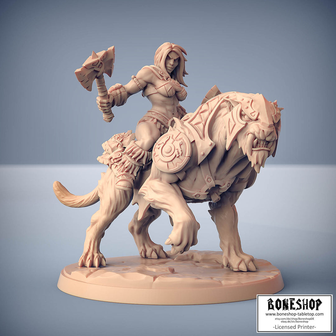 Dragonpeak Barbarians „Smilodon Rider D V1“ 28mm-35mm | Boneshop