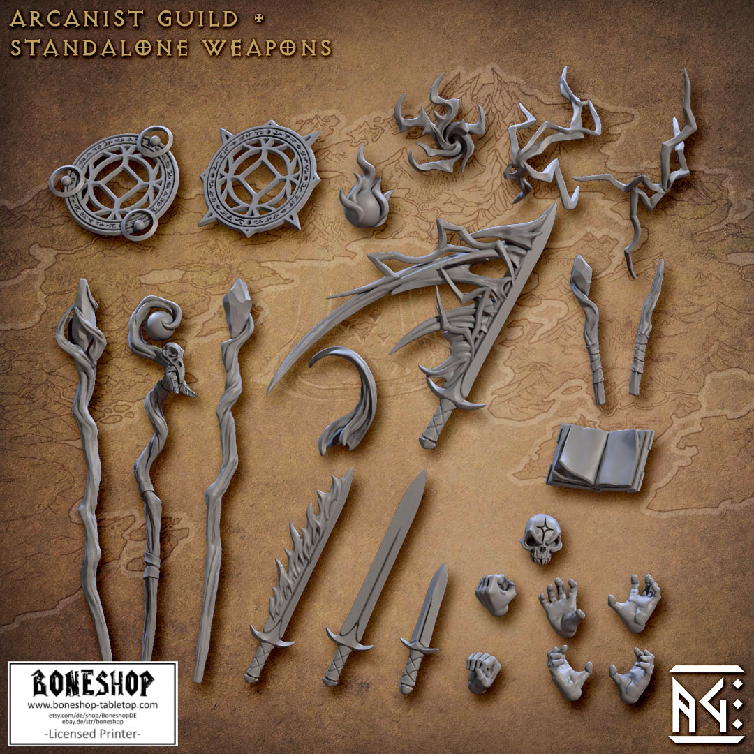 Arcanist Guild „Arcanist Weapons" 28mm-35mm | RPG | DnD | Boneshop