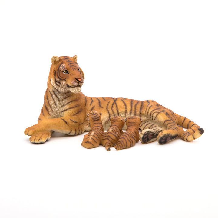 Wildtiere: Liegende Tigerin mit Babies 13cm (50156)