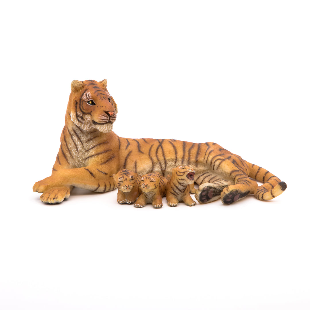 Wildtiere: Liegende Tigerin mit Babies 13cm (50156)