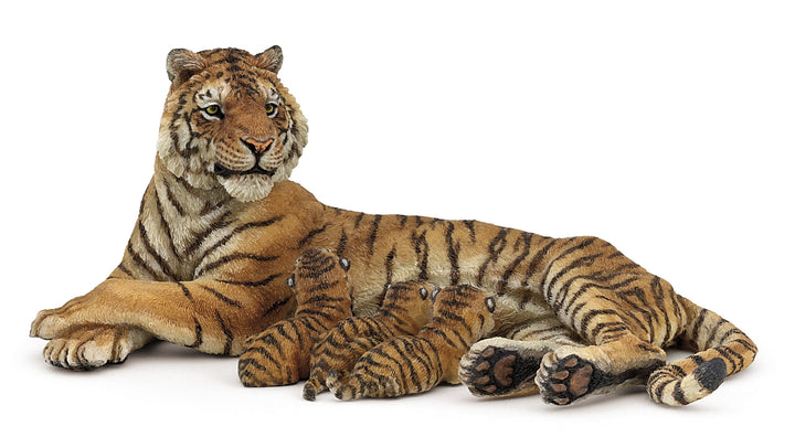 Wildtiere: Liegende Tigerin mit Babies 13cm (50156)