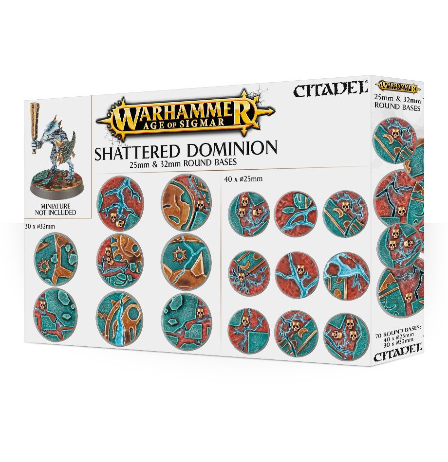Warhammer Age of Sigmar Shattered Dominion 25 & 32mm Round Bases (66-96)