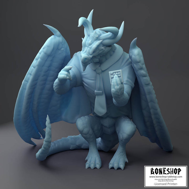 Twin Goddess Miniatures „Auritax, Dragon Accountant" 28mm | 32mm | 3D | Boneshop