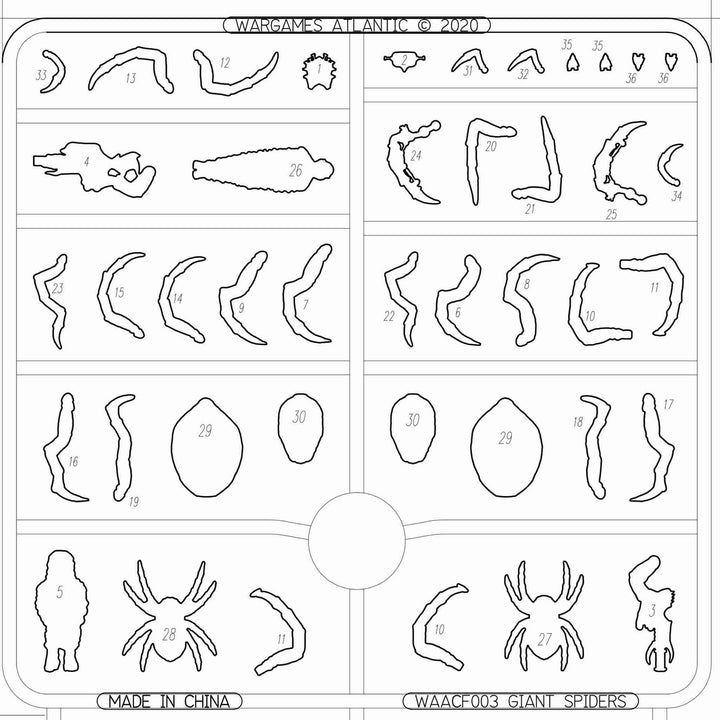 Classic Fantasy „Giant Spiders“ BASE-Bundle Wargames Atlantic | 28mm | Boneshop