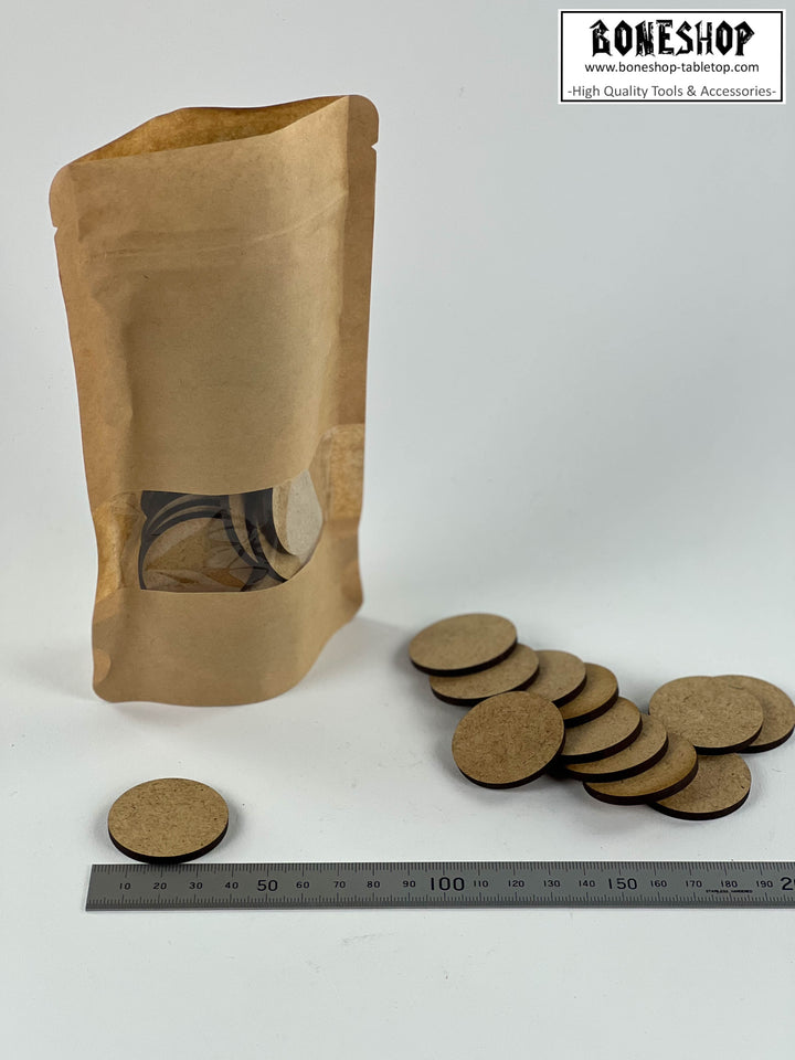 35mm Base Rund - 3mm stark - Set 10x - Blanko MDF Form - Boneshop