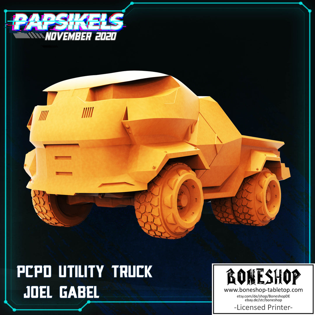 Pack 11 „PCPD Utility Truck" 28mm - 35mm | Cyberpunk | RPG | Boneshop