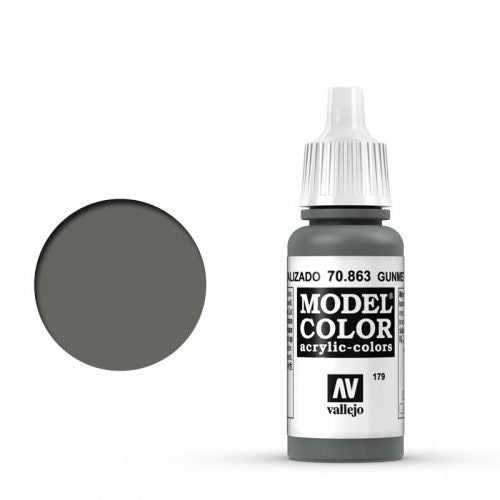 Vallejo Model Color: 179 Metallgrau (Gunmetal Grey), 17 ml (863)