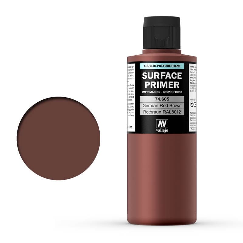 Vallejo Surface Primer - German Red Brown 200ml