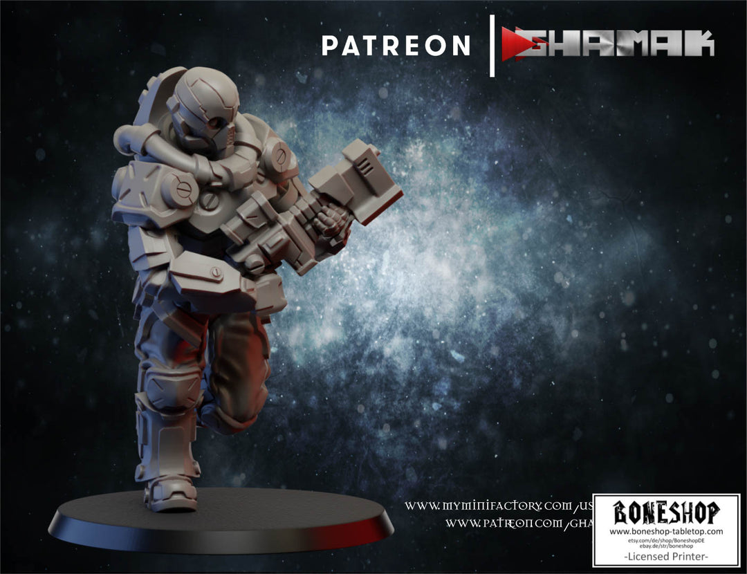 SciFi Samurai „Human Mercenary 2" 28mm - 35mm | RPG | DnD | Boneshop