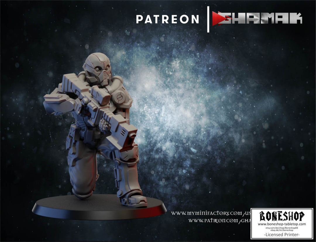 SciFi Samurai „Human Mercenary 3" 28mm - 35mm | RPG | DnD | Boneshop