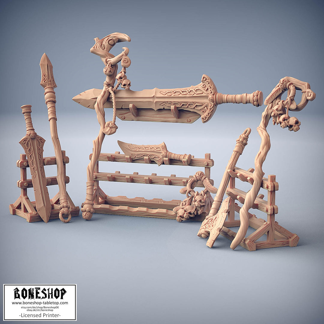 Svartwood Trolls „Standalone Weapons & Racks“ 28mm-35mm | RPG | DnD | Boneshop